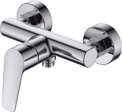 VURTU Anstey Round Body Wall Mounted Manual Shower Mixer, 132(H) x 216(W), Chrome, 584101 Price Comparisons | Compare The Build