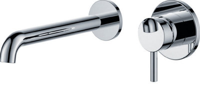 VURTU Ares Wall Mounted Basin/ Bath Filler, 1/4 Turn, Single Lever Ceramic Disc, 104(H) x 187(W), Chrome, 421701