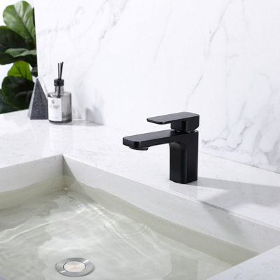 VURTU Barkway Basin Mixer - 1/4 Turn, Single Lever Ceramic Disc, High/ Low Water Pressure, 300(H) x 215(W), Black, 628524 Price Comparisons | Compare The Build
