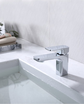 VURTU Barkway Basin Mixer - 1/4 Turn, Single Lever Ceramic Disc, High/ Low Water Pressure, 300(H) x 215(W), Chrome, 628520 Price Comparisons | Compare The Build