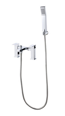 VURTU Blade Bath Shower Mixer, 1/4 Turn, Dual Lever Ceramic Disc, High/ Low Water Pressure, 146(H) x 215(W), Chrome, 641357