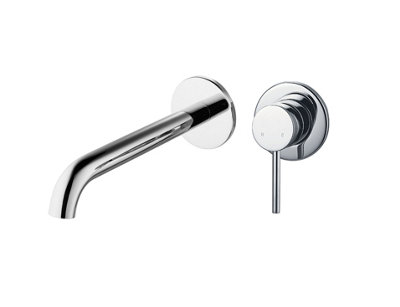 VURTU Braughing 2 Tap Hole Wall Mounted Basin/ Bath Filler, 1/4 Turn, Single Lever Ceramic Disc, Chrome, 404700