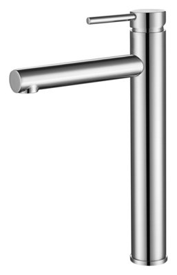 VURTU Braughing High Basin Mixer, 1/4 Turn, Single Lever Ceramic Disc, High/ Low Water Pressure, 260(H) x 42(W), Chrome, 411104