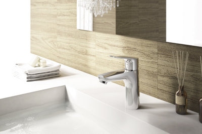 VURTU Eros Basin Mixer, 1/4 Turn, Single Lever Ceramic Disc, High/ Low Water Pressure, 168(H) x 47(W), Chrome, 581101 Price Comparisons | Compare The Build
