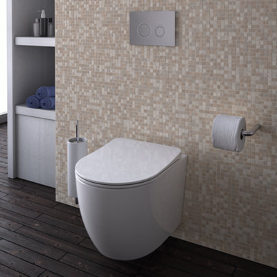 VURTU Glacier, Rimless Wall Hung Toilet and Toilet Seat, 485(H) x 355(W), White, 420001 Price Comparisons | Compare The Build