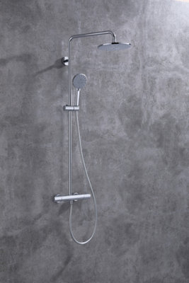 VURTU Hertford Thermostatic Shower with Fixed Shower Head, 1240(H) x 307(W), Chrome, 814608 Price Comparisons | Compare The Build