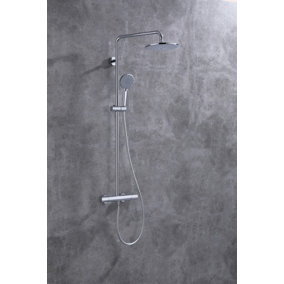 VURTU Hertford Thermostatic Shower with Fixed Shower Head, 1240(H) x 307(W), Chrome, 814608