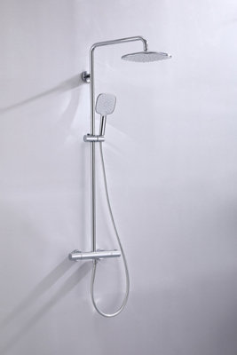 VURTU Hunsdon Thermostatic Shower with Fixed Shower Head, 1240(H) x 307(W), Chrome, 814609