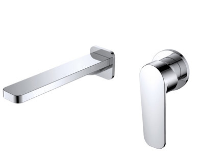 VURTU Minerva 2 Tap Hole Wall Mounted Basin/ Bath Filler, 1/4 Turn, Single Lever Ceramic Disc, Chrome, 264700