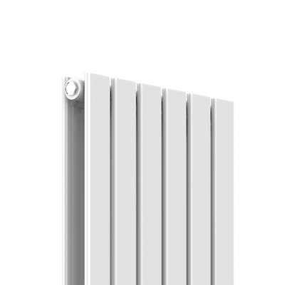 VURTU1 Designer Vertical Double Panel Radiator, 1600(H) x 410(W), White ...