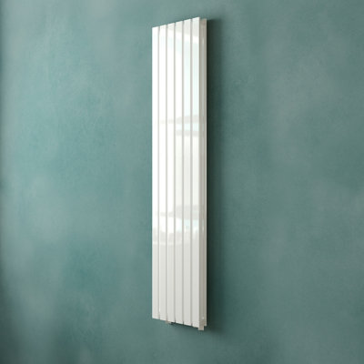 VURTU1 Designer Vertical Double Panel Radiator, 1800(H) x 410(W), White, 613625
