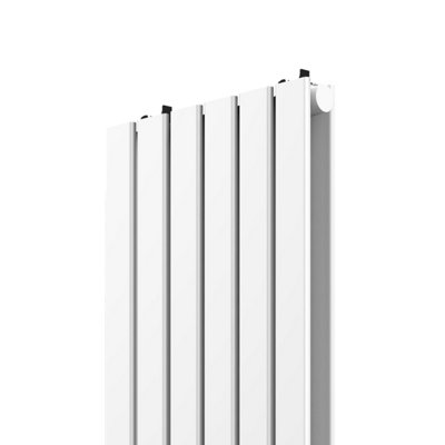 VURTU1 Designer Vertical Double Panel Radiator, 1800(H) x 410(W), White, 613625