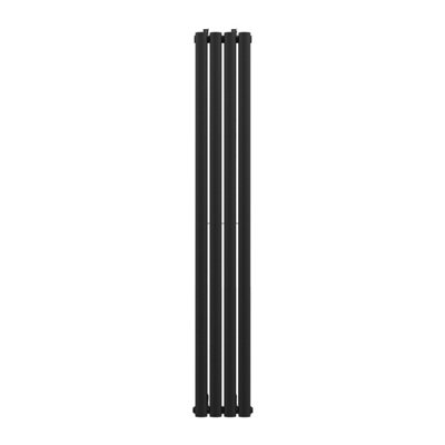 VURTU2 Designer Vertical Double Panel Radiator, 1600(H) x 240(W), Black, 613632