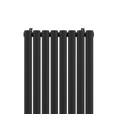 VURTU2 Designer Vertical Double Panel Radiator, 1600(H) x 480(W), Black ...