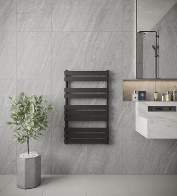VURTU4 Designer Vertical Single Panel Radiator, 1000(H) x 600(W), Black, 613657 Price Comparisons | Compare The Build