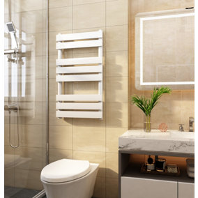 VURTU4 Designer Vertical Single Panel Radiator, 800(H) x 450(W), White, 613649