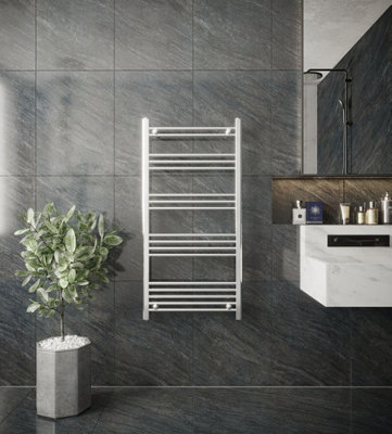 VURTU8 Designer Vertical Single Panel Radiator, 1200(H) x 600(W), Chrome, 613683