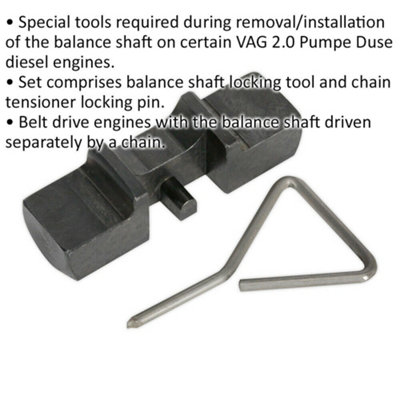 VW Audi Diesel Engine Balance Shaft Locking Tool Set for 2.0D Pumpe Duse