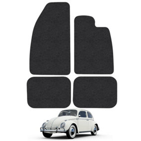 VW Beetle 1966-1980 Car Floor Mats Carpet Tailored Fit 4pcs Set Anti-Slip Black