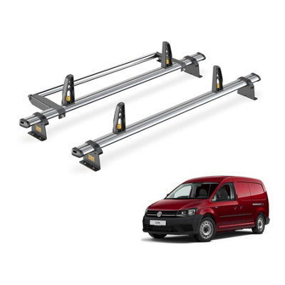 VW Caddy 2 Bar Roof Rack + Ladder Roller for 2010-2015 (Maxi with Rear Barn Doors) - Van Guard Trade