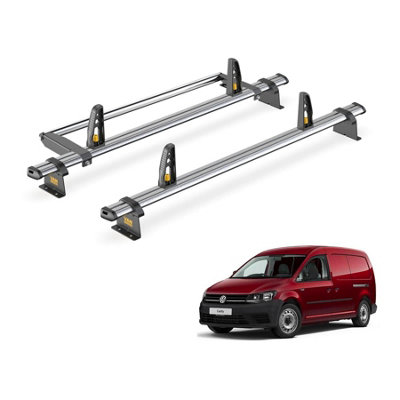 VW Caddy 2 Bar Roof Rack + Ladder Roller for 2015-2020 (Maxi with Rear Barn Doors) - Van Guard Trade