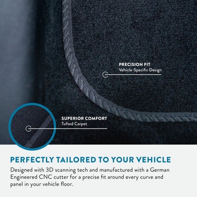 Volkswagen Caddy 2004-2015 Rubber Van Mat Set – 2 Piece Tailored W/4 Clips – JVL 1423R – RHD Only