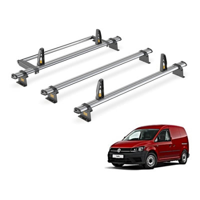 VW Caddy 3 Bar Roof Rack + Ladder Roller for 2015-2020 (Standard with Rear Barn Doors) - Van Guard Trade