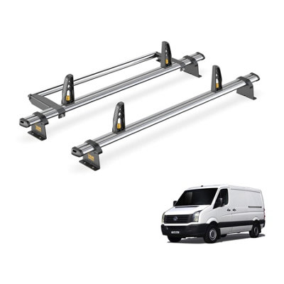 VW Crafter 2 Bar Roof Rack + Ladder Roller for 2006-2017 (L1H1 Models ...