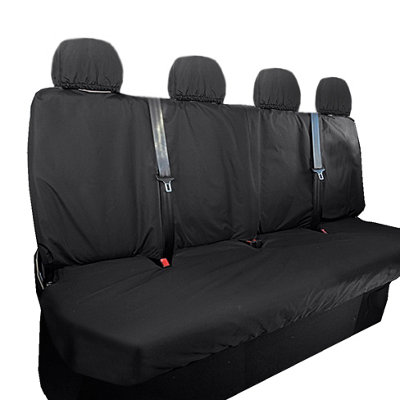 VW Crafter (2010-2017) Rear Seat Covers Tailored (Black) - UK Custom Covers