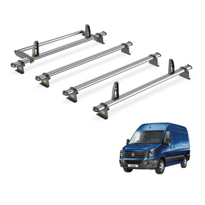 VW Crafter 4 Bar Roof Rack + Ladder Roller for 2006-2017 (High Roof Models) - Van Guard Trade