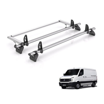 VW Crafter Roof Rack for 2006-2007 (Low Roof) 2x Bars & Roller - Rhino ...