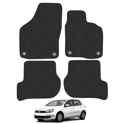 VW Golf MK6 2008-2013 Car Floor Mats Carpet Tailored Fit 4pc Set Anti-Slip Black