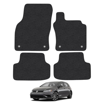 VW Golf MK7 2013-2019 Car Floor Mats Carpet Tailored Fit 4pc Set Anti-Slip Black