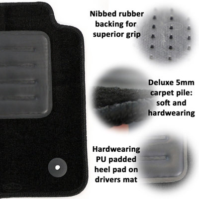 VW Golf Mk7 2013 to 2020 Tailored Luxury Carpet Car Floor Mat 4pc Set