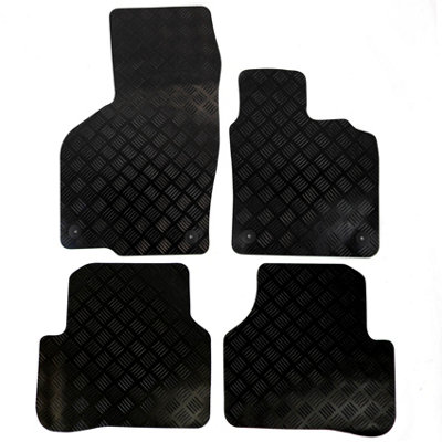 VW Passat Car Mats 2005 to 2015 for B6 B7 Rubber Black 4pc Floor Set Volkswagen