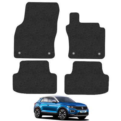 VW T-Roc 2017-Onwards Car Floor Mats Carpet Tailored Fit 4pc Set Anti-Slip Black