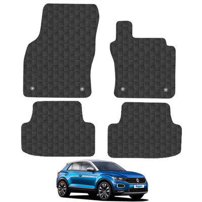 VW T-Roc 2017-Onwards Car Floor Mats Rubber Tailored Fit 4pcs Set Heavy-Duty