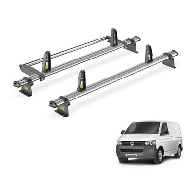 VW Transporter 2 Bar Roof Rack + Ladder Roller for 2003-2015 (Long Wheelbase with Rear Tailgate Door) - Van Guard Trade