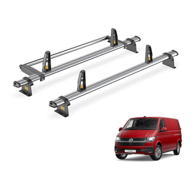 VW Transporter 2 Bar Roof Rack + Ladder Roller for 2015+ (Long Wheelbase with Tailgate Rear Door) - Van Guard Trade