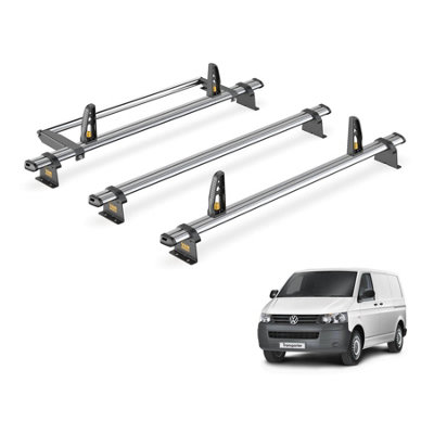 VW Transporter 3 Bar Roof Rack + Ladder Roller for 2003-2015 (Long Wheelbase with Tailgate Rear Door) - Van Guard Trade