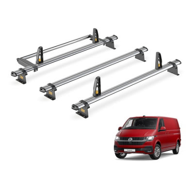 VW Transporter 3 Bar Roof Rack + Ladder Roller for 2015+ (Long Wheelbase with Tailgate Rear Door) - Van Guard Trade