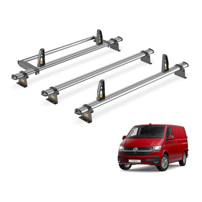 VW Transporter 3 Bar Roof Rack + Ladder Roller for 2015+ (With Rear Barn Doors) - Van Guard Trade