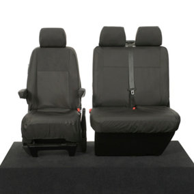VW Transporter T26 T28 T30 T32 Tailored Front Seat Covers (2003 Onwards) Black - UK Custom Covers