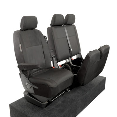 VW Transporter T5/T5.1 (2003-2015) Front Seat Covers Tailored (Black) - UK Custom Covers - 9