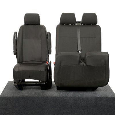 VW Transporter T5/T5.1 Tailored Front Seat Covers (2003-2015) Black - UK Custom Covers - 6