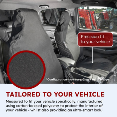 VW Transporter T5/T5.1 Tailored Front Seat Covers - Single/Single (2003-2015) Black - UK Custom Covers