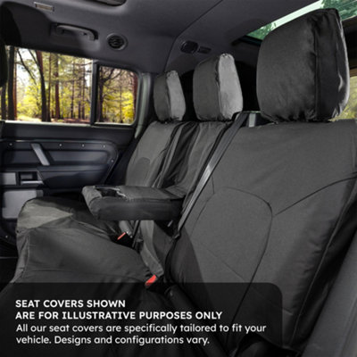 VW Transporter T5/T5.1 Tailored Front Seat Covers - Single/Single (2003-2015) Black - UK Custom Covers - 5