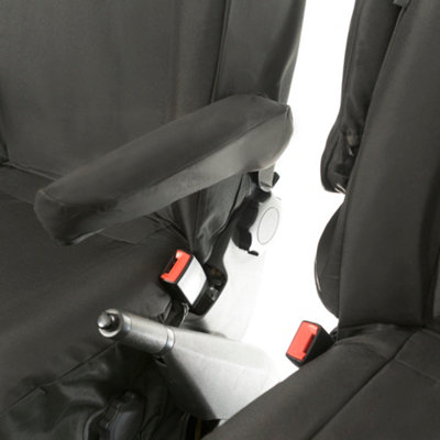 VW Transporter T5/T5.1 Tailored Front Seat Covers - Single/Single (2003-2015) Black - UK Custom Covers - 6