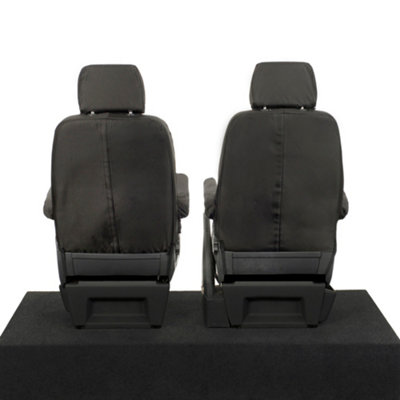 VW Transporter T5/T5.1 Tailored Front Seat Covers - Single/Single (2003-2015) Black - UK Custom Covers - 7