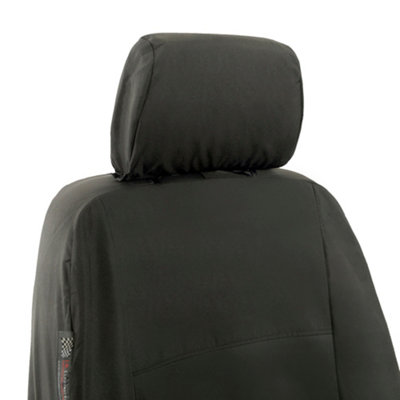 VW Transporter T5/T5.1 Tailored Front Seat Covers - Single/Single (2003-2015) Black - UK Custom Covers - 9